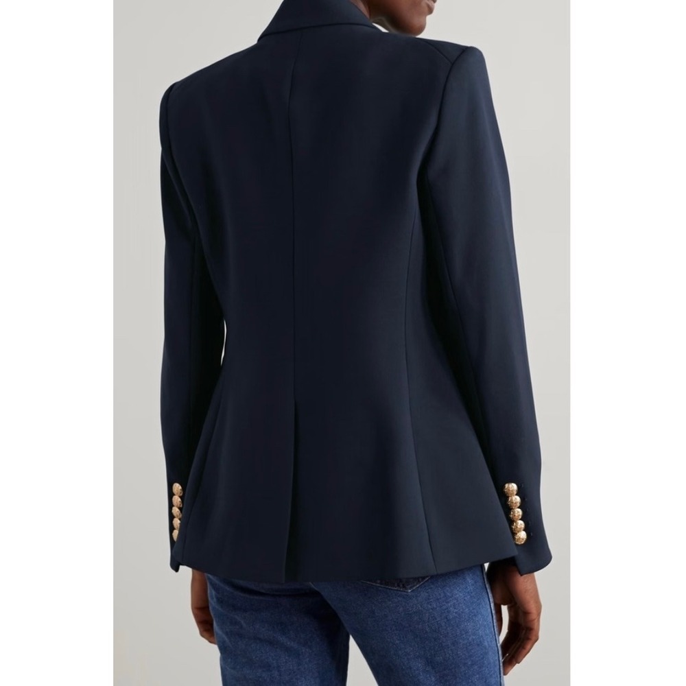 Veronica Beard Miller Dickey Jacket 6 Navy Gold Double Breasted Classic Office - Picture 2 of 16